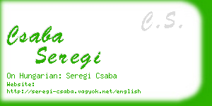 csaba seregi business card